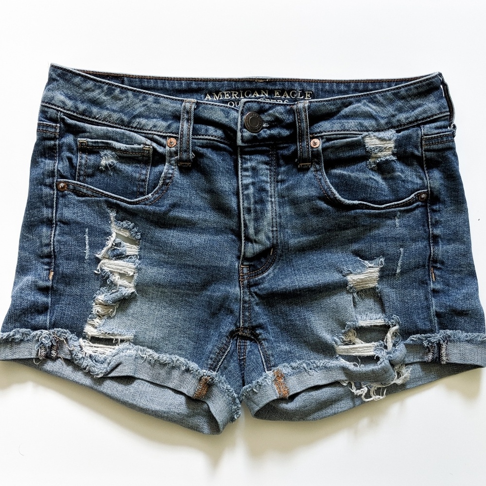 AEO American Eagle Stretch Tomgirl Denim Shorts